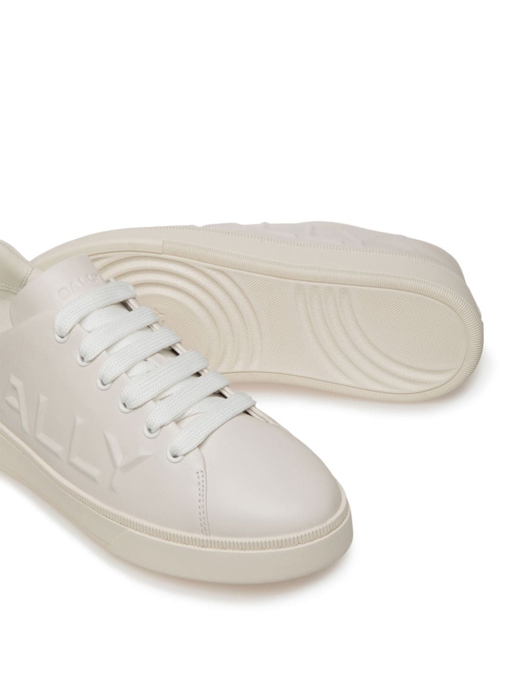Shop Bally Raise Logo-embossed Leather Trainers In White