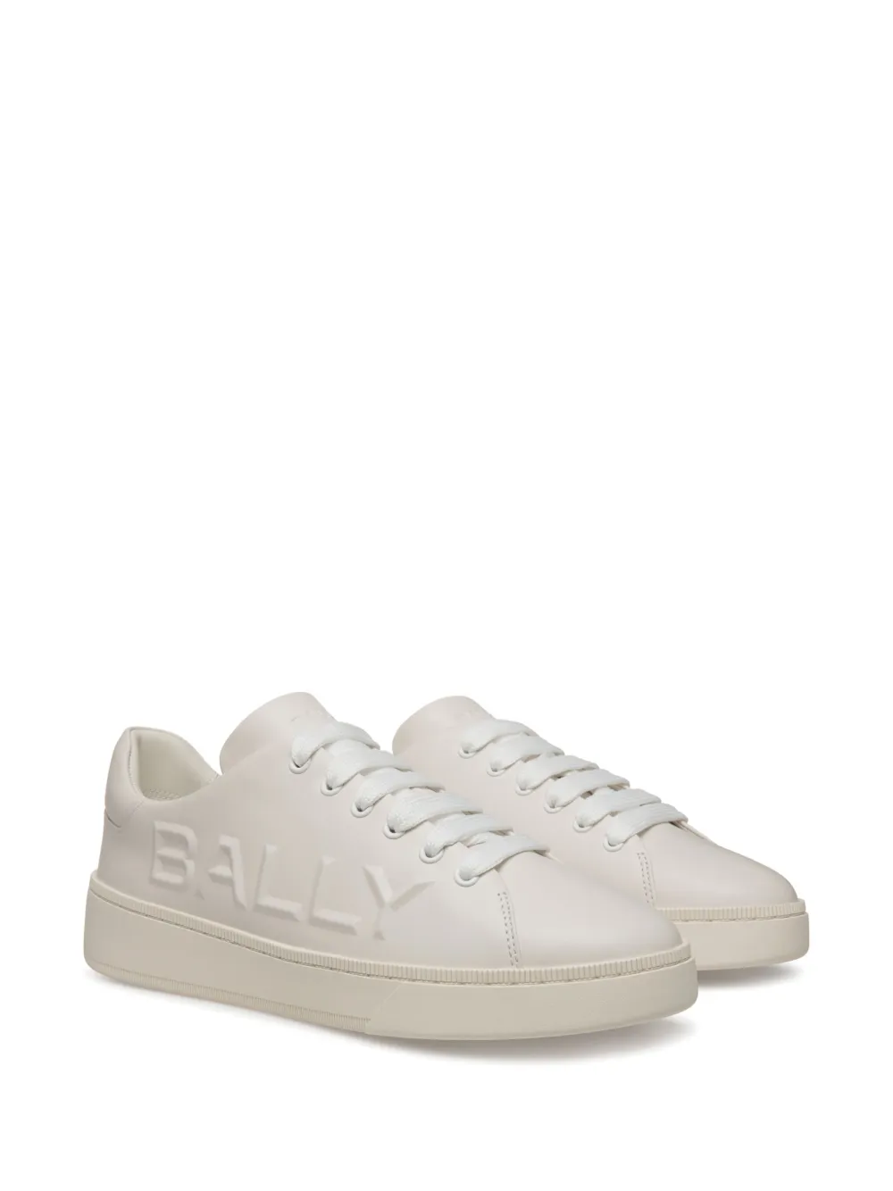 Shop Bally Raise Logo-embossed Leather Trainers In White