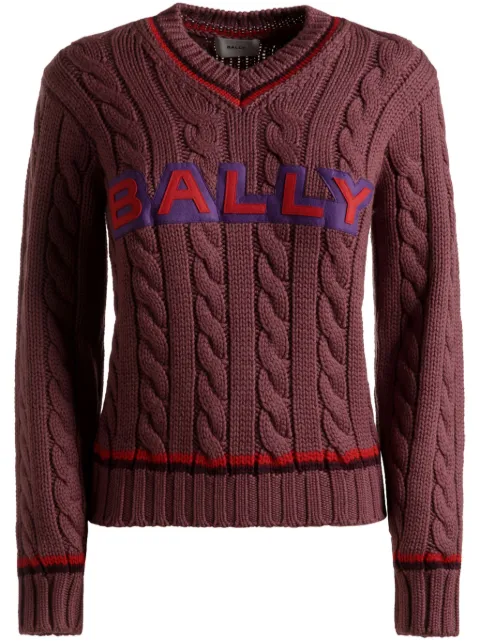 Bally logo-appliqué merino wool jumper