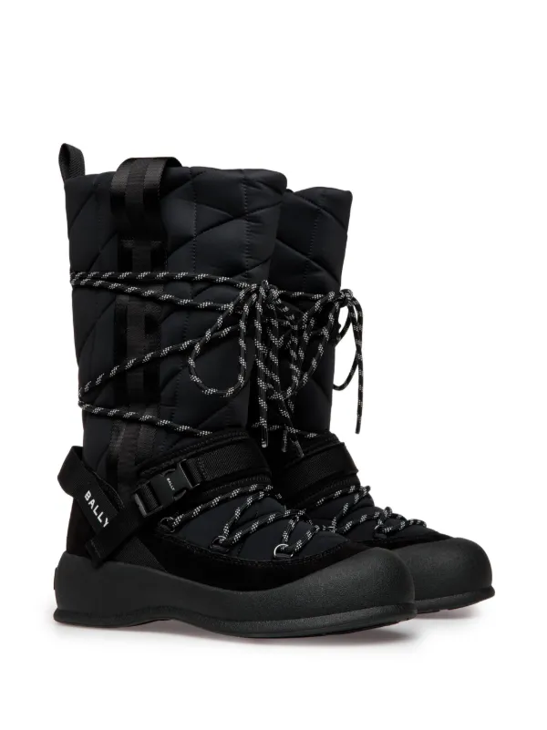 Bally Quilted lace-up Boots | Black | FARFETCH SG