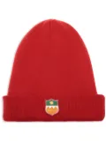 Bally logo-patch cashmere beanie - Red