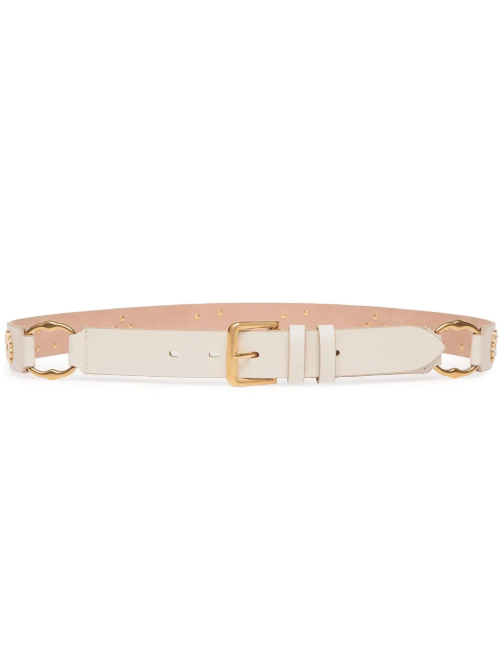 Shop Bally Arkle Buckle Leather Belt In Neutrals