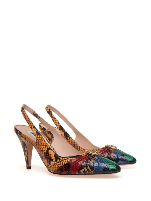 Bally snakeskin effect Leather Pumps Farfetch