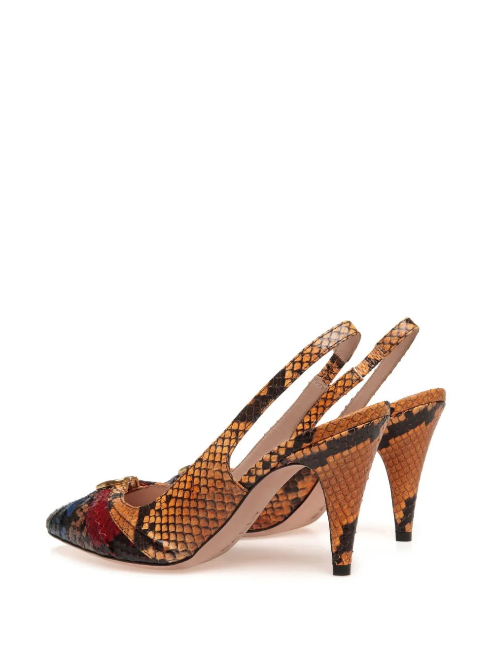 Bally Snakeskin-effect Leather Pumps In Orange
