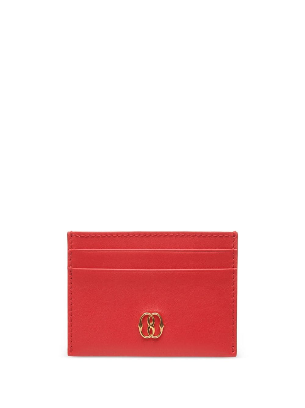 Bally Logo-plaque Leather Cardholder In Red