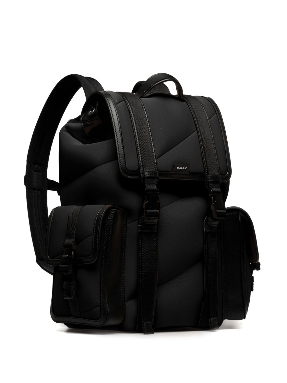 Shop Bally Leather-trimmed Quilted Backpack In Black