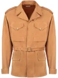 Bally belted suede jacket - Brown