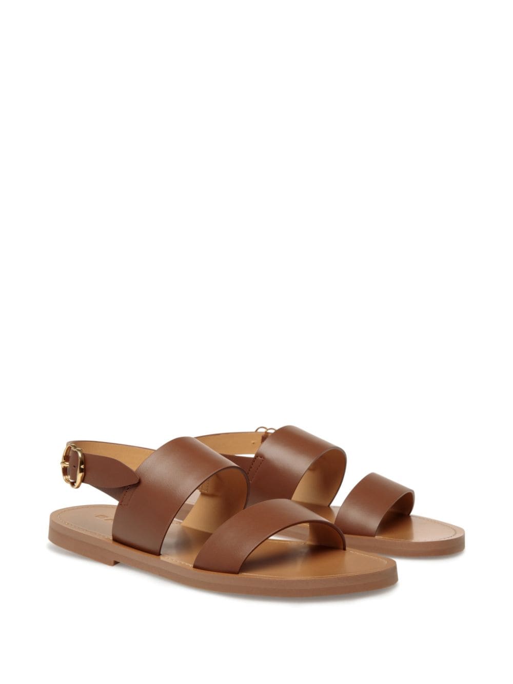 Shop Bally Logo-stamp Leather Sandals In Brown