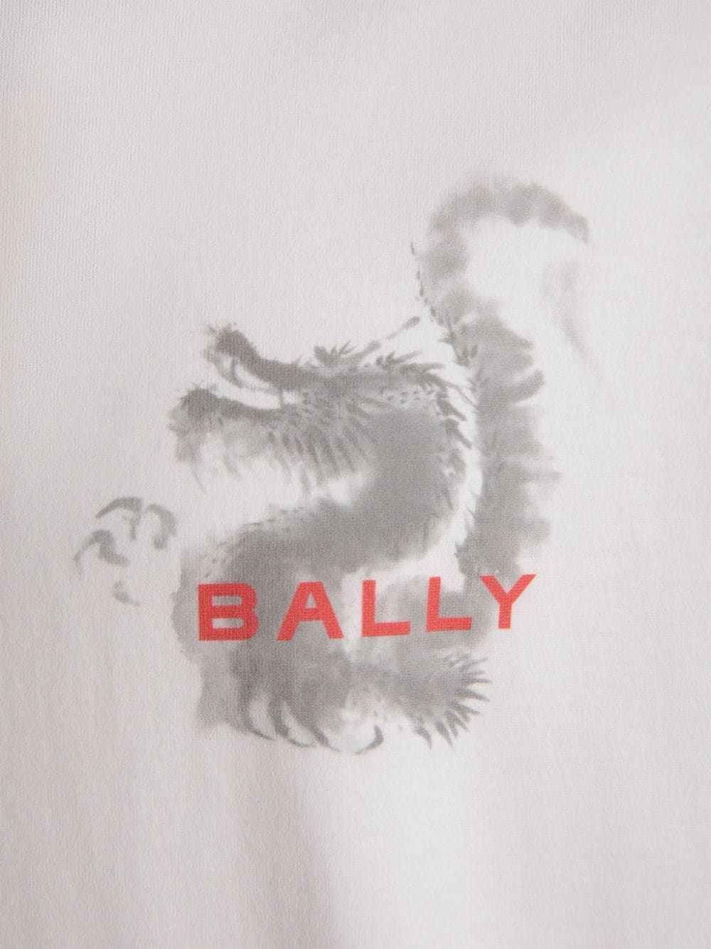 Shop Bally Dragon-print Organic Cotton T-shirt In White