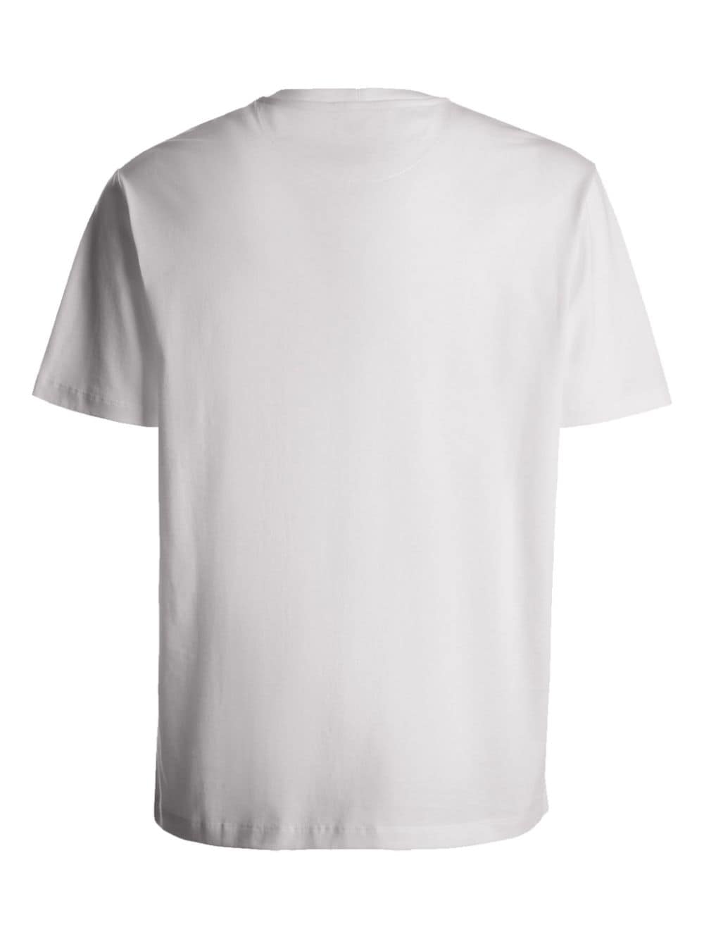 Shop Bally Dragon-print Organic Cotton T-shirt In White