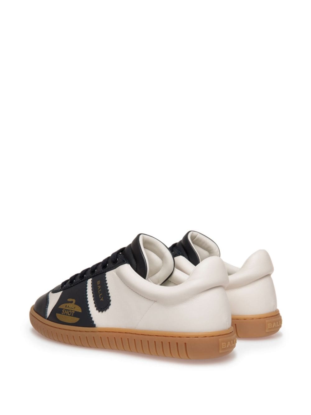 Shop Bally Player Curling-motif Leather Sneakers In White