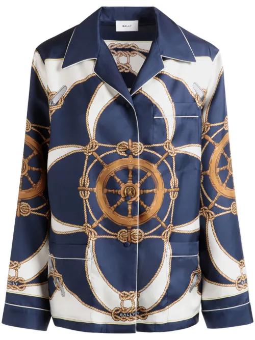 Chemise en soie à imprimé graphique - Bally - Modalova