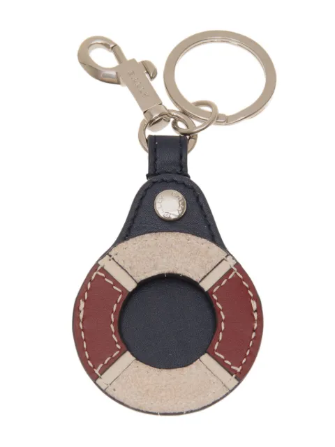 Bally round leather keyring