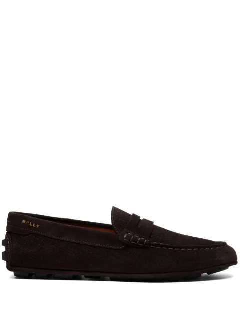 Bally logo-embroidered round-toe loafers