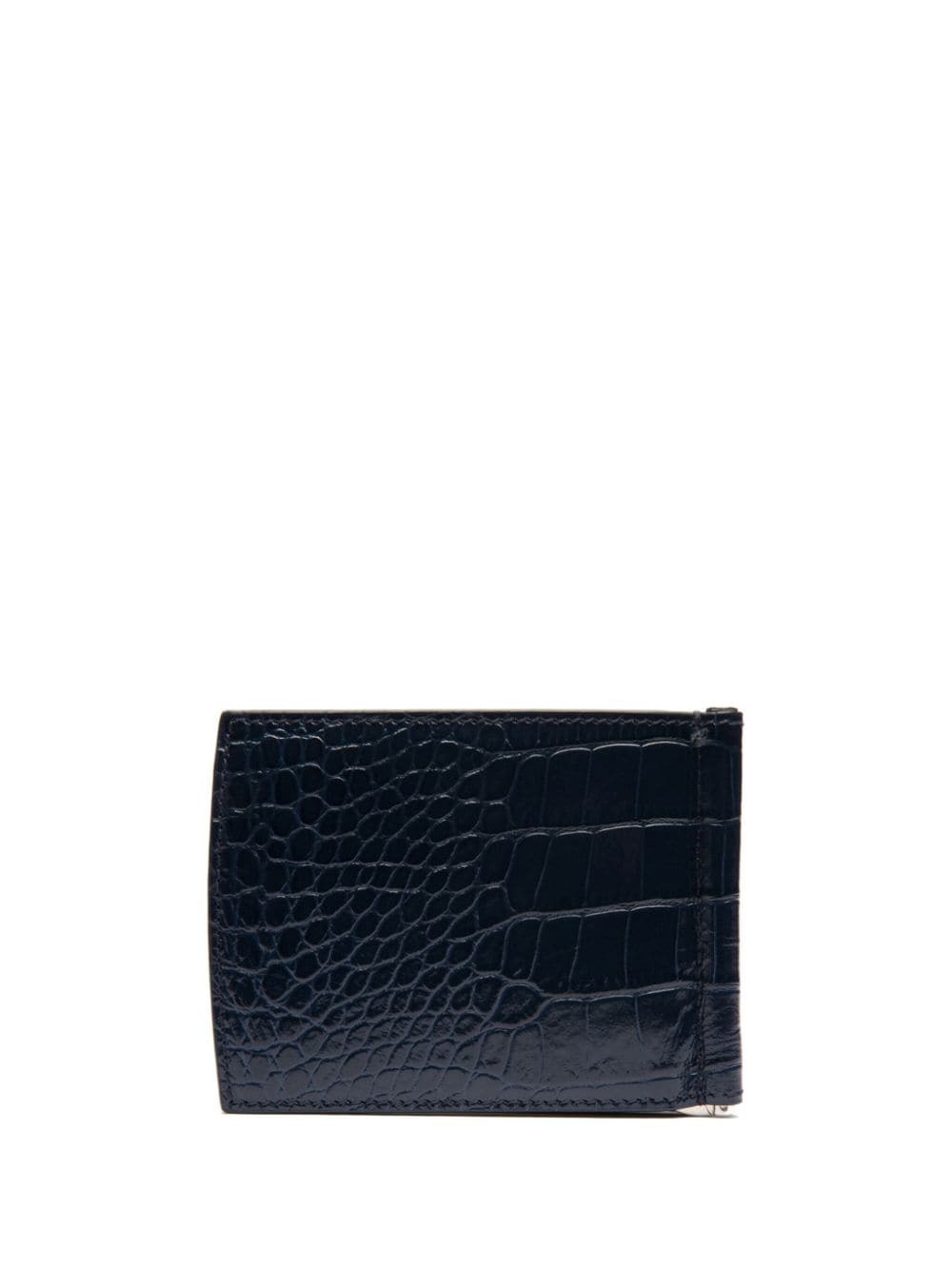 Shop Bally Logo-print Crocodile-embossed Wallet In Blue
