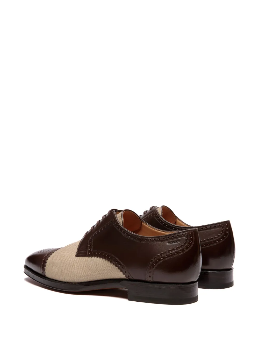 Shop Bally Panelled Leather Derby Shoes In Brown