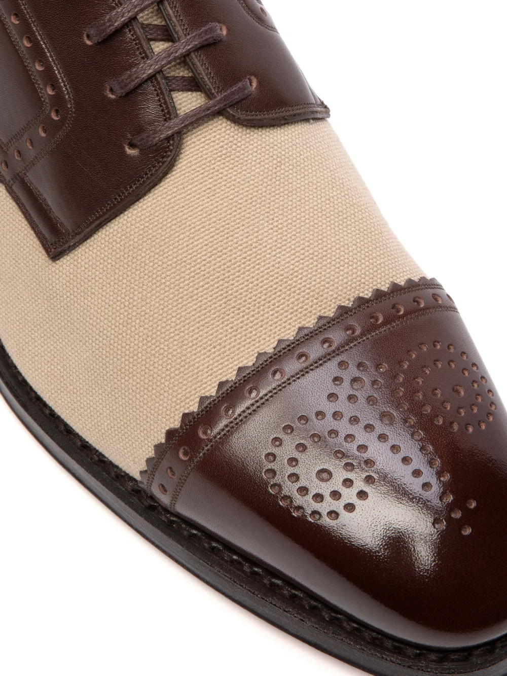 Shop Bally Panelled Leather Derby Shoes In Brown