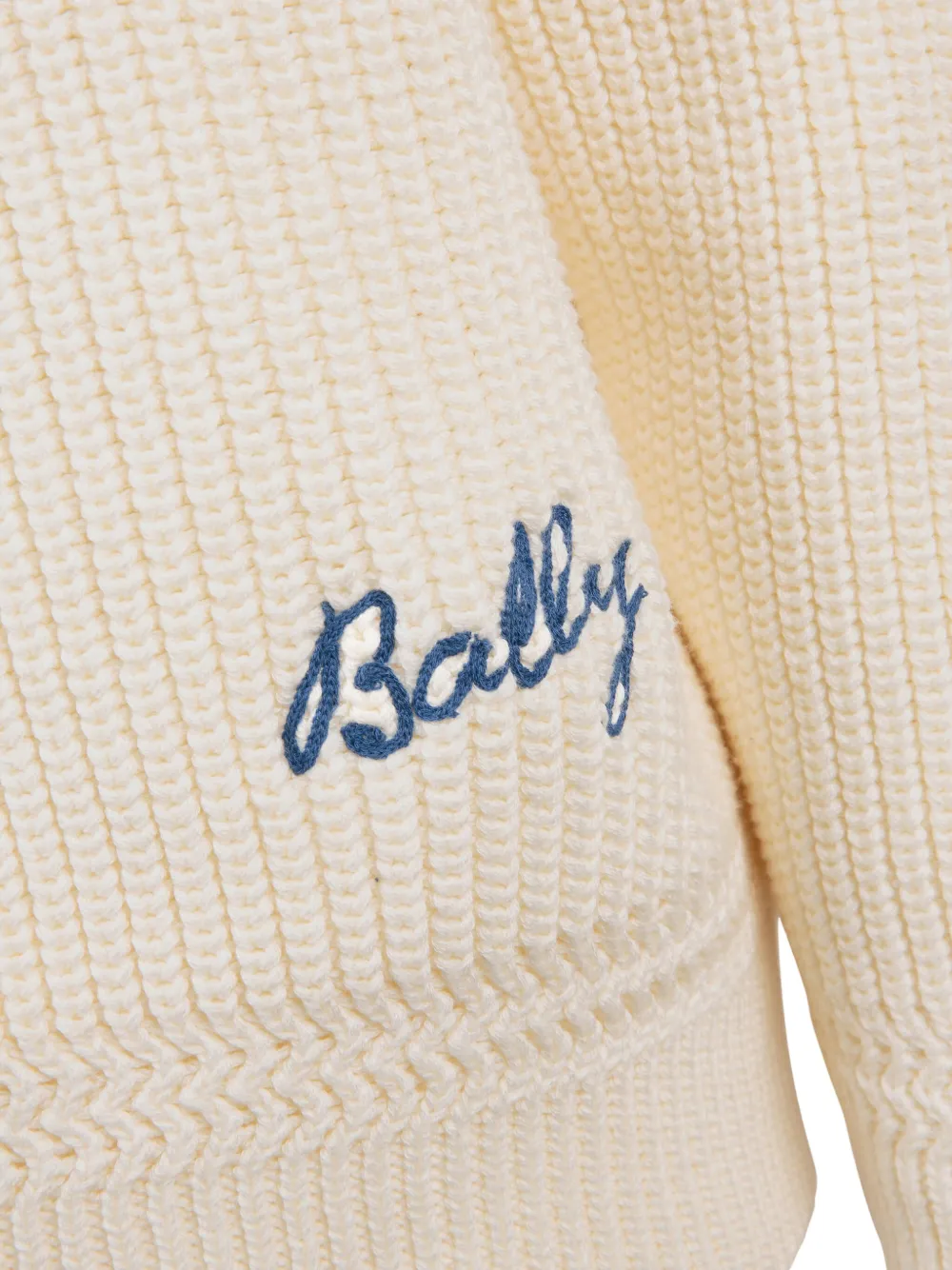 Bally Geribbelde trui met geborduurd logo Wit