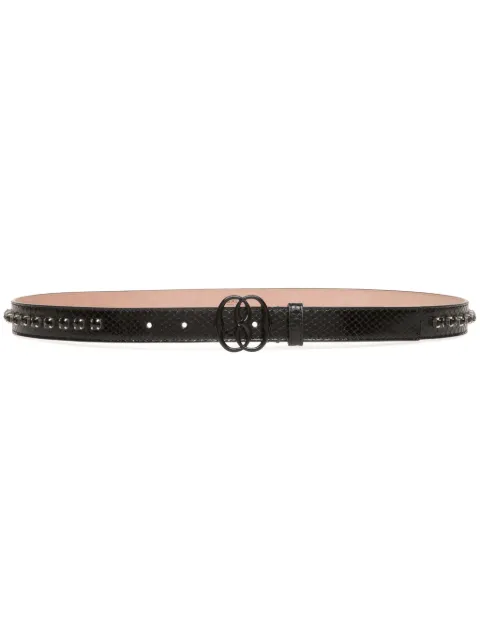 Bally Emblem snakeskin-effect leather belt