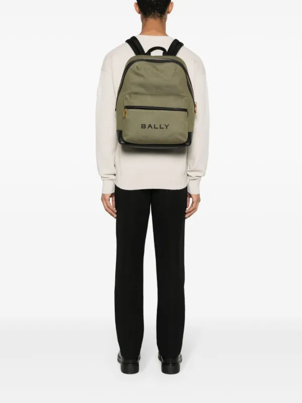 Bally Bar Canvas Backpack Green FARFETCH TR