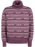 Bally logo-intarsia merino wool jumper - Purple