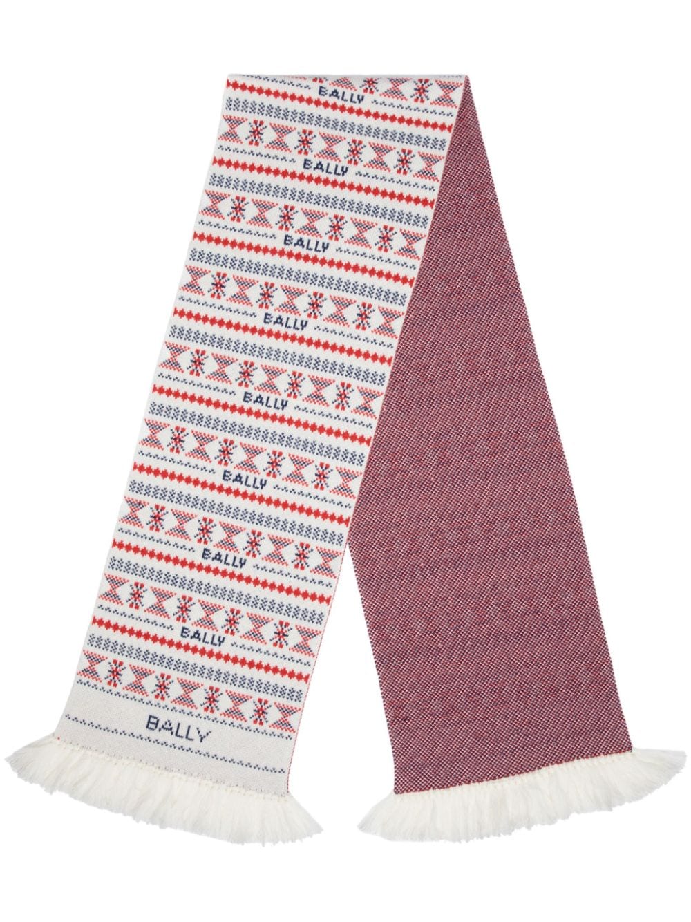 Bally Mountain Wool Jacquard Scarf In Neutrals