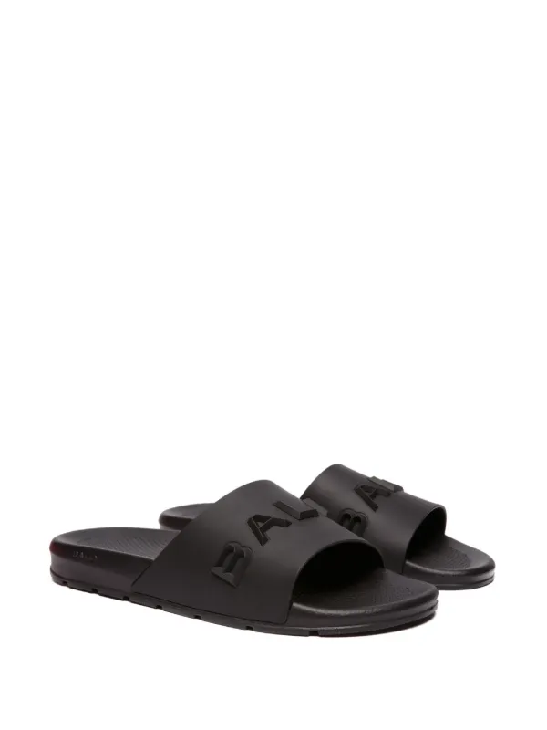 Bally logo embossed moulded footbed Slides Black FARFETCH CA