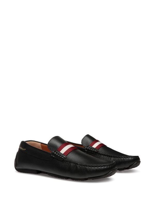 Bally logo-print leather loafers - Black