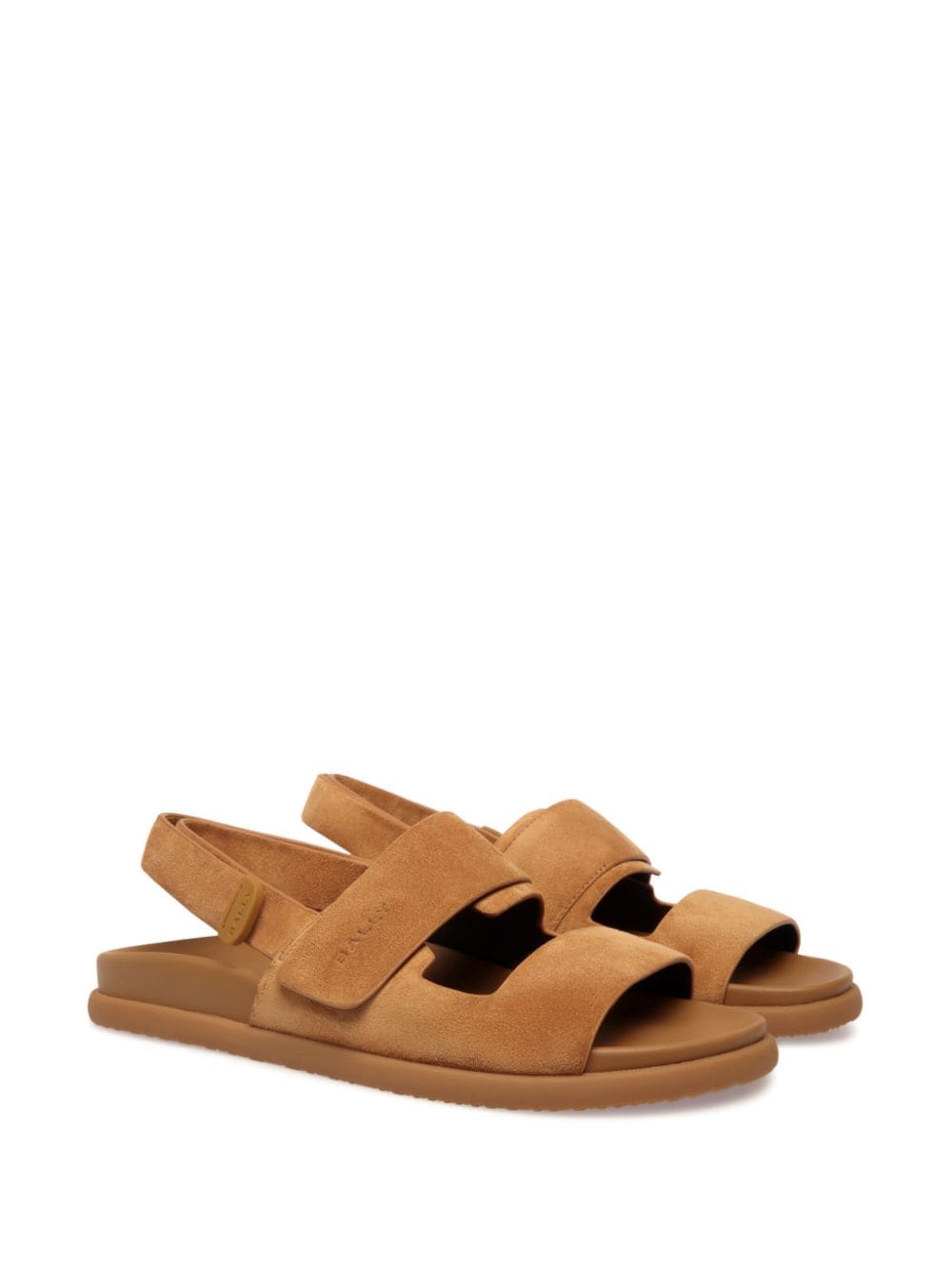 Shop Bally Newport Suede Touch-strap Sandals In Deserto 22