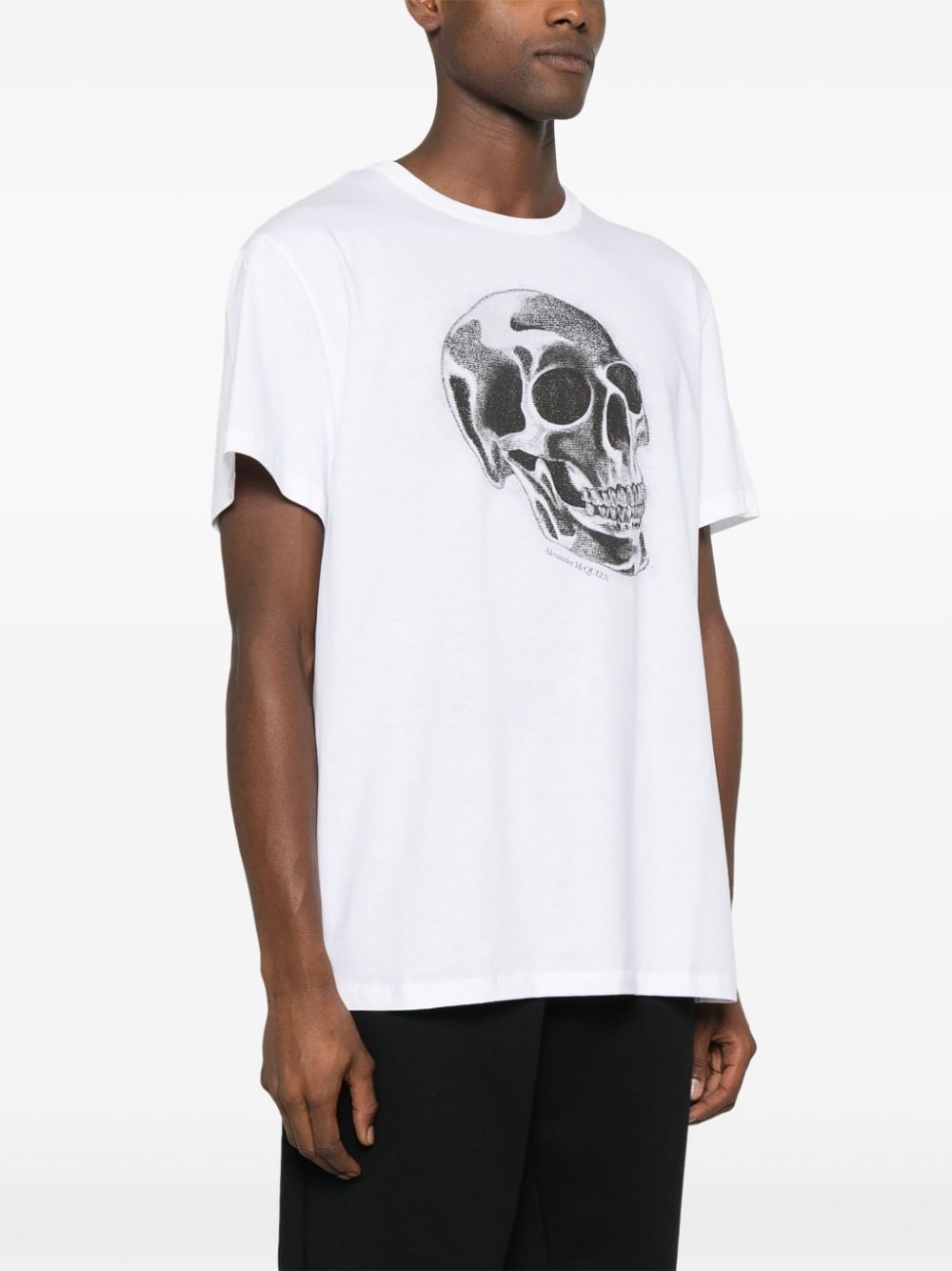 Shop Alexander Mcqueen Skull-print T-shirt In White