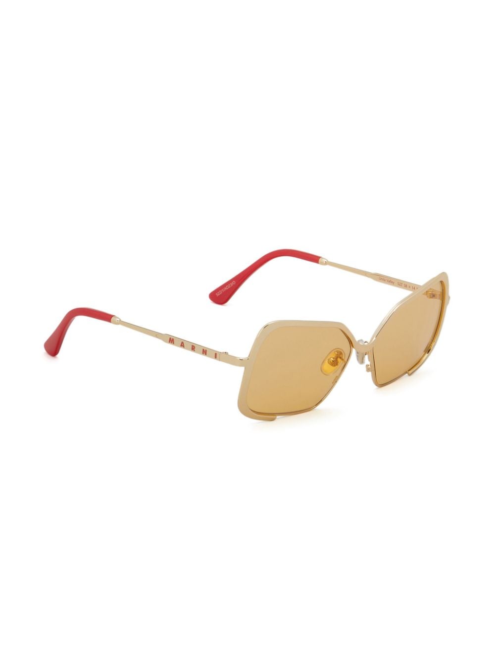 Shop Marni X Retrosuperfuture Unila Valley Rectangle-frame Sunglasses In 金色