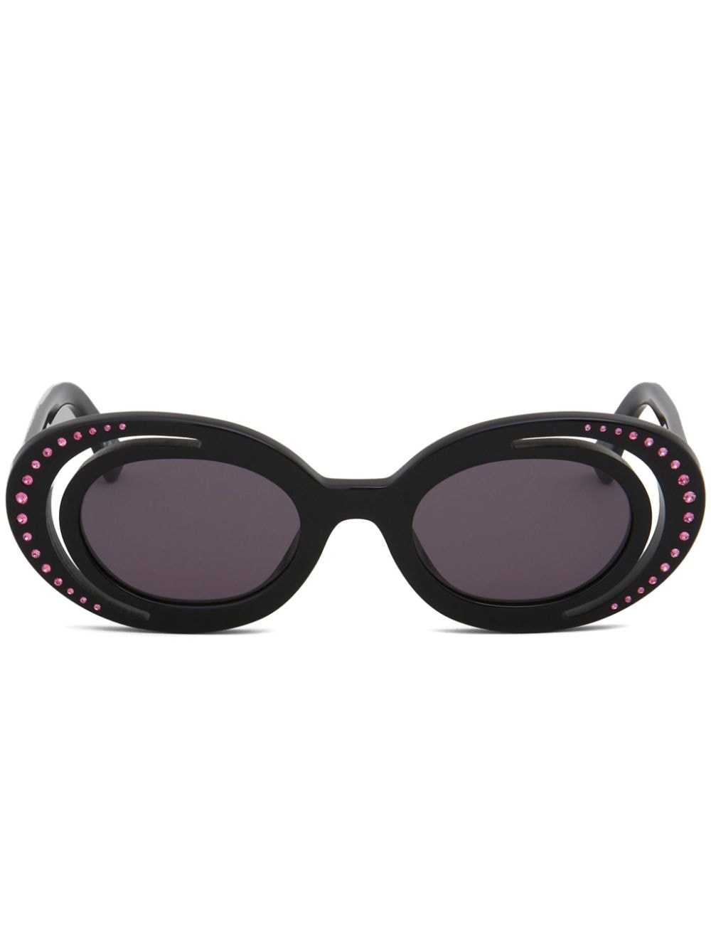 Marni Eyewear Zion Canyon Oval-frame Sunglasses In Schwarz
