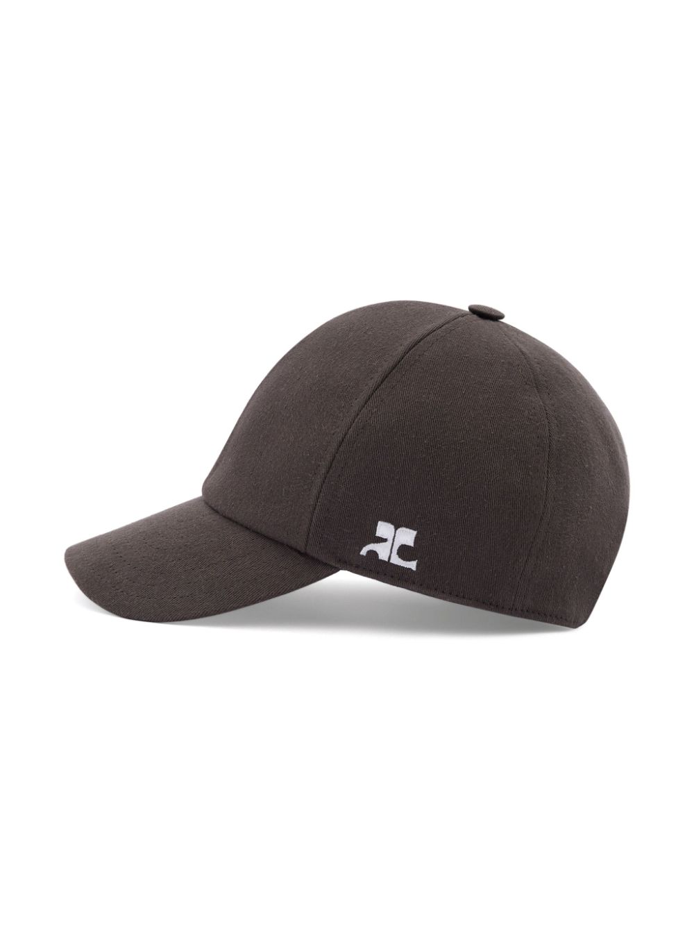 Shop Courrèges Logo-embroidered Cotton Baseball Cap In Brown