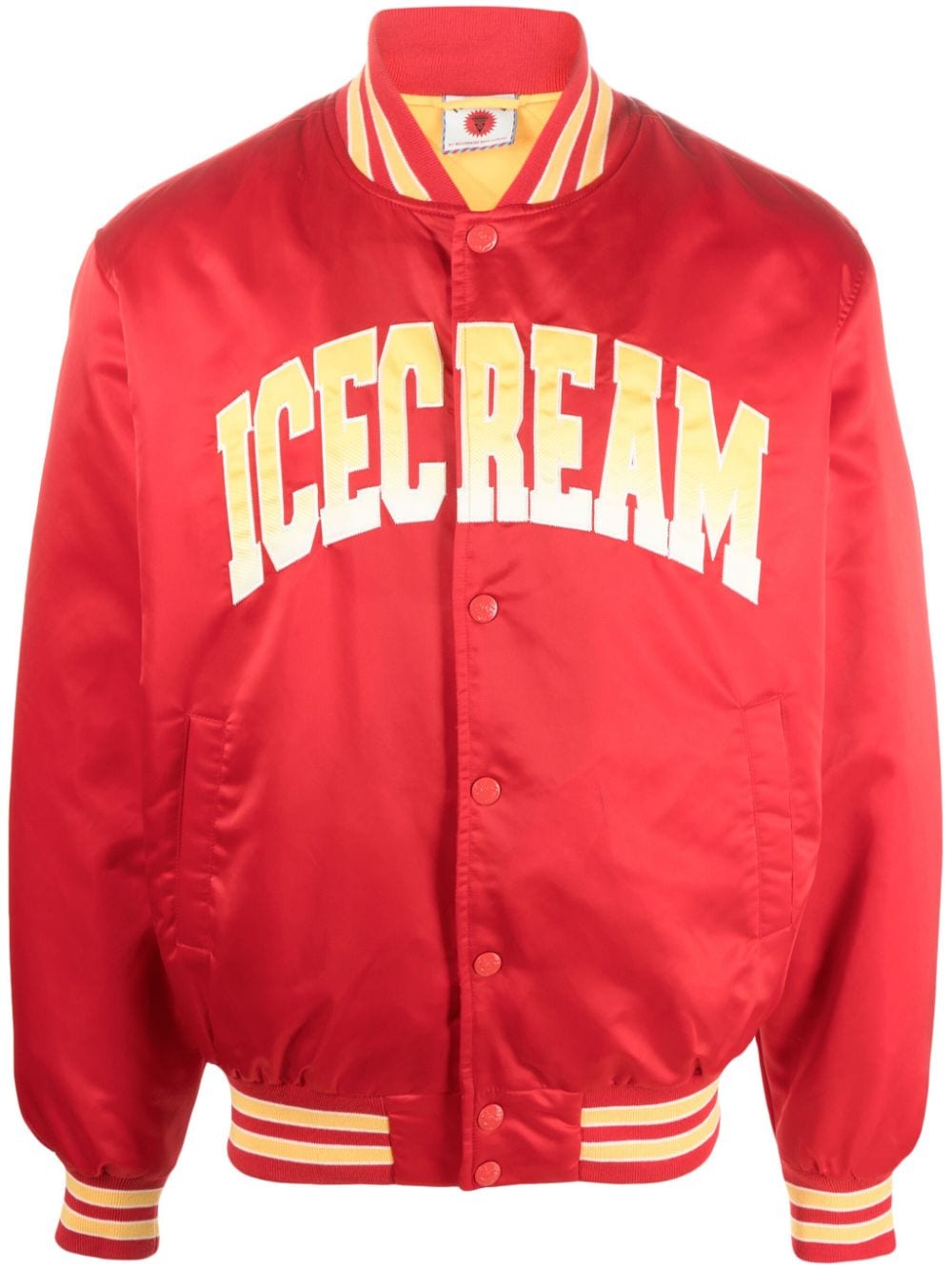 Shop Icecream Logo-appliqué Varsity Bomber Jacket In Red