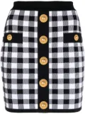 Balmain gingham fine-knit miniskirt - Black