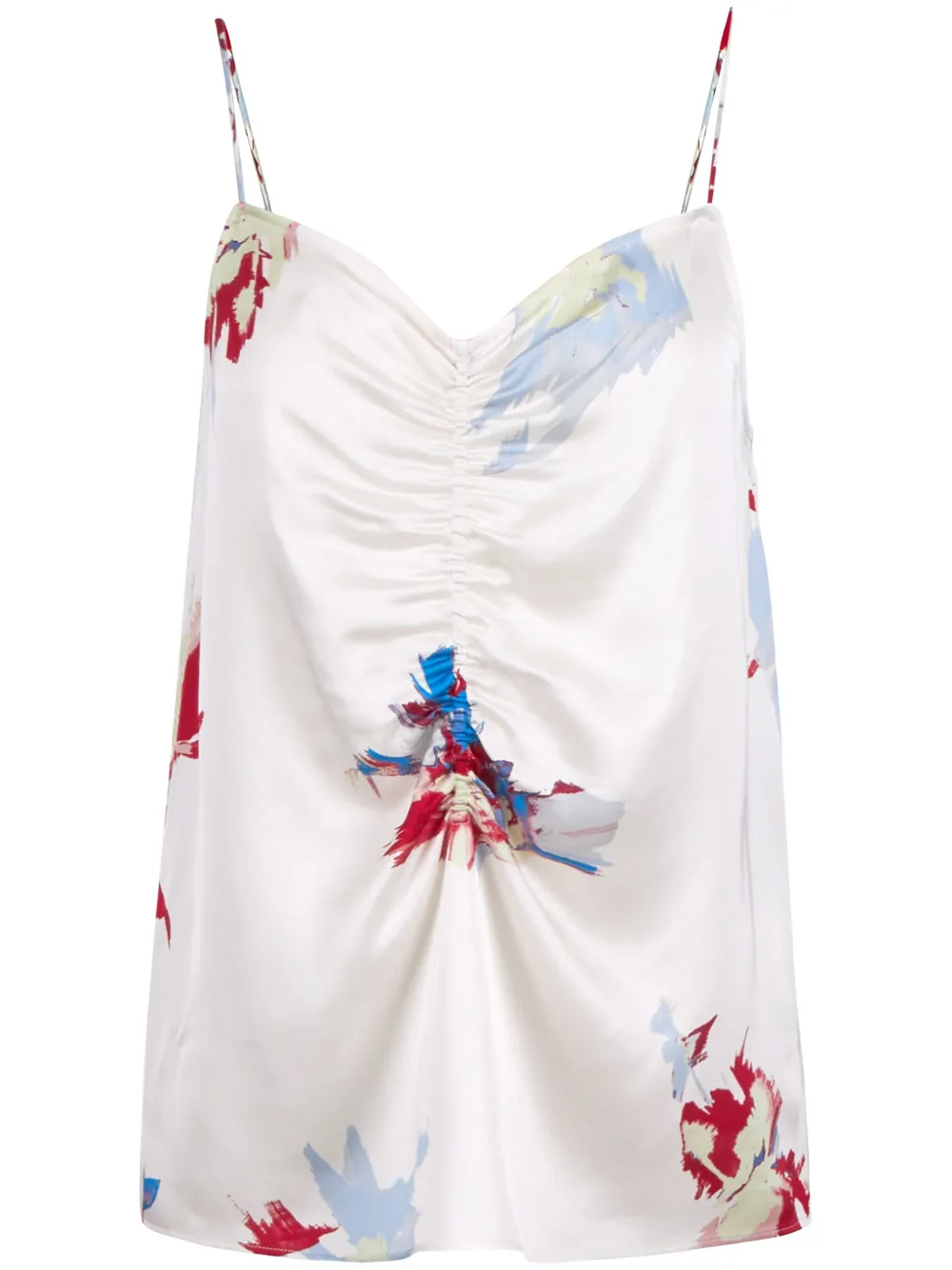 Equipment floral-print satin camisole - White
