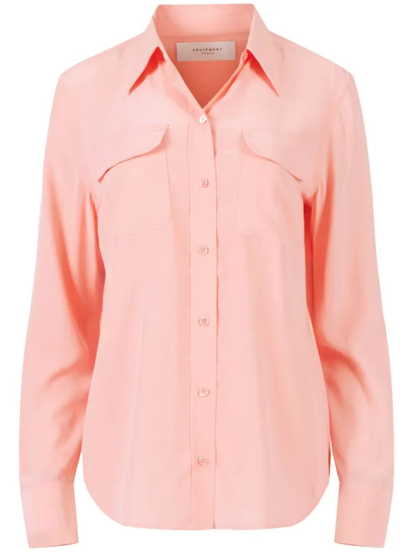 タグ付き『EQUIPMENT FEMME』(S) シルク100% 長袖シャツ Equipment Signature シルクシャツ | ピンク | FARFETCH JP