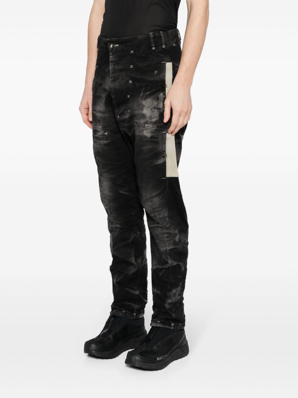 Boris Bidjan Saberi Slim-fit jeans met vervaagd effect Zwart