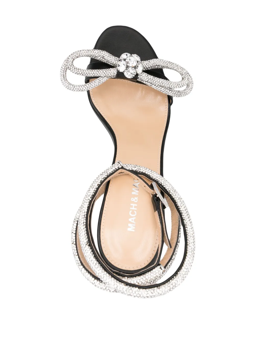 Mach&mach Black Double Bow 110 Heeled Sandals In Black