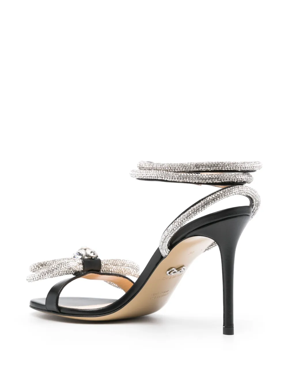 Mach&mach Black Double Bow 110 Heeled Sandals In Black