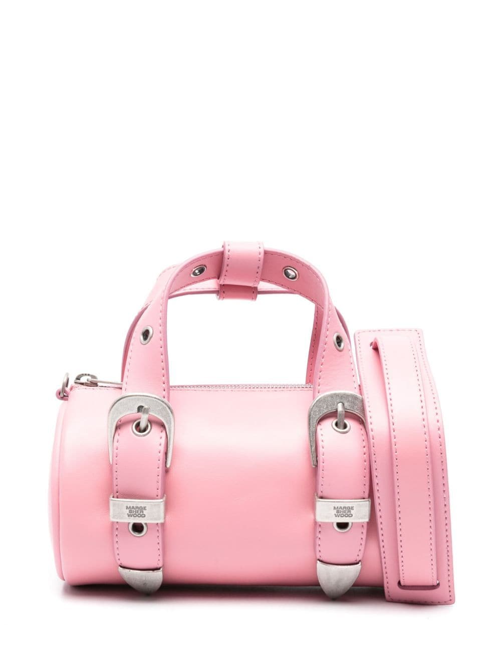 Marge Sherwood Logo-engraved Leather Tote Bag In Cppn Pink