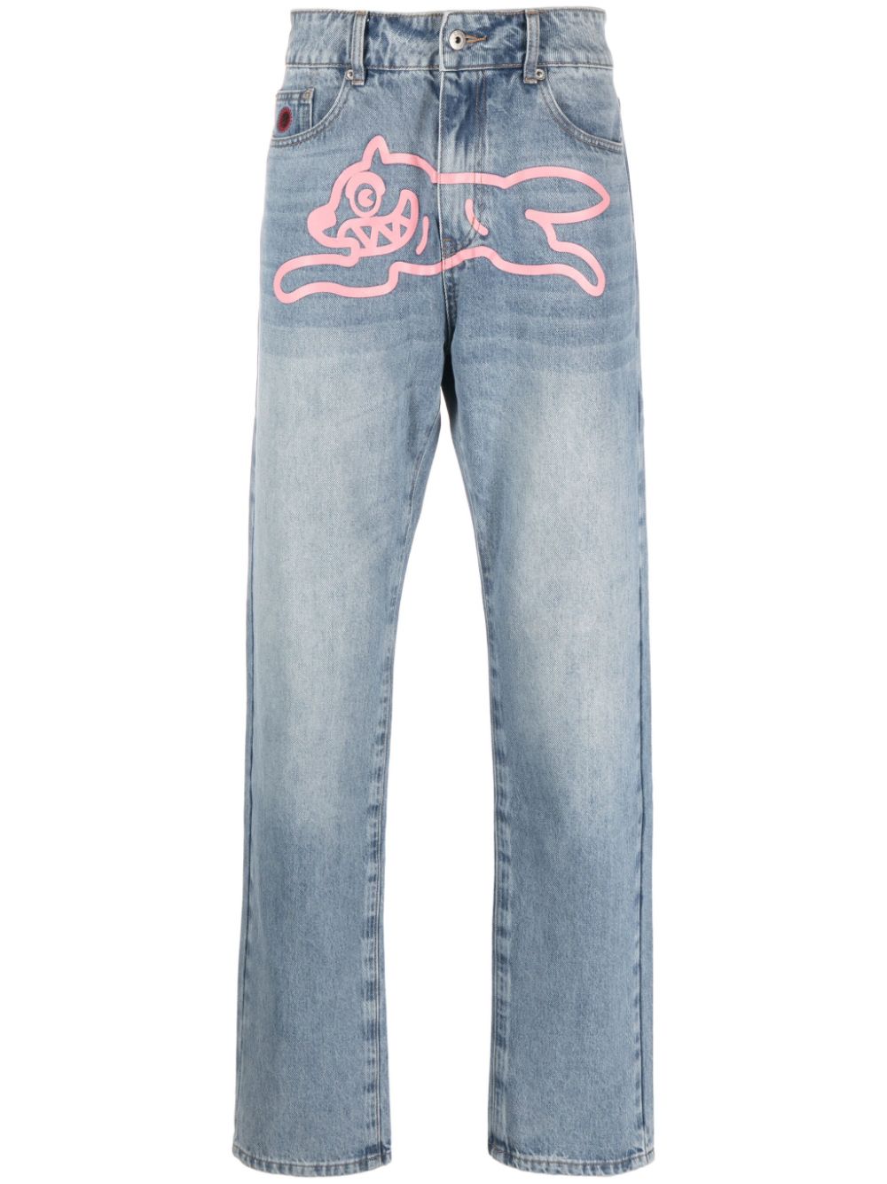 Shop Icecream Running Dog Straight-leg Jeans In Blue
