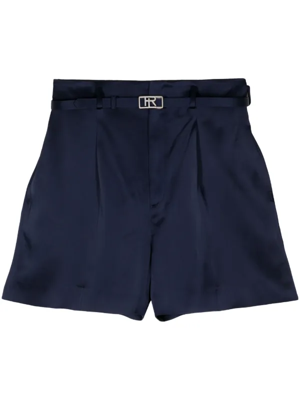 Ralph Lauren Collection Belted Satin Shorts in Blue