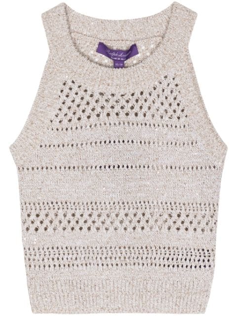 Ralph Lauren Collection pointelle-knit cropped top