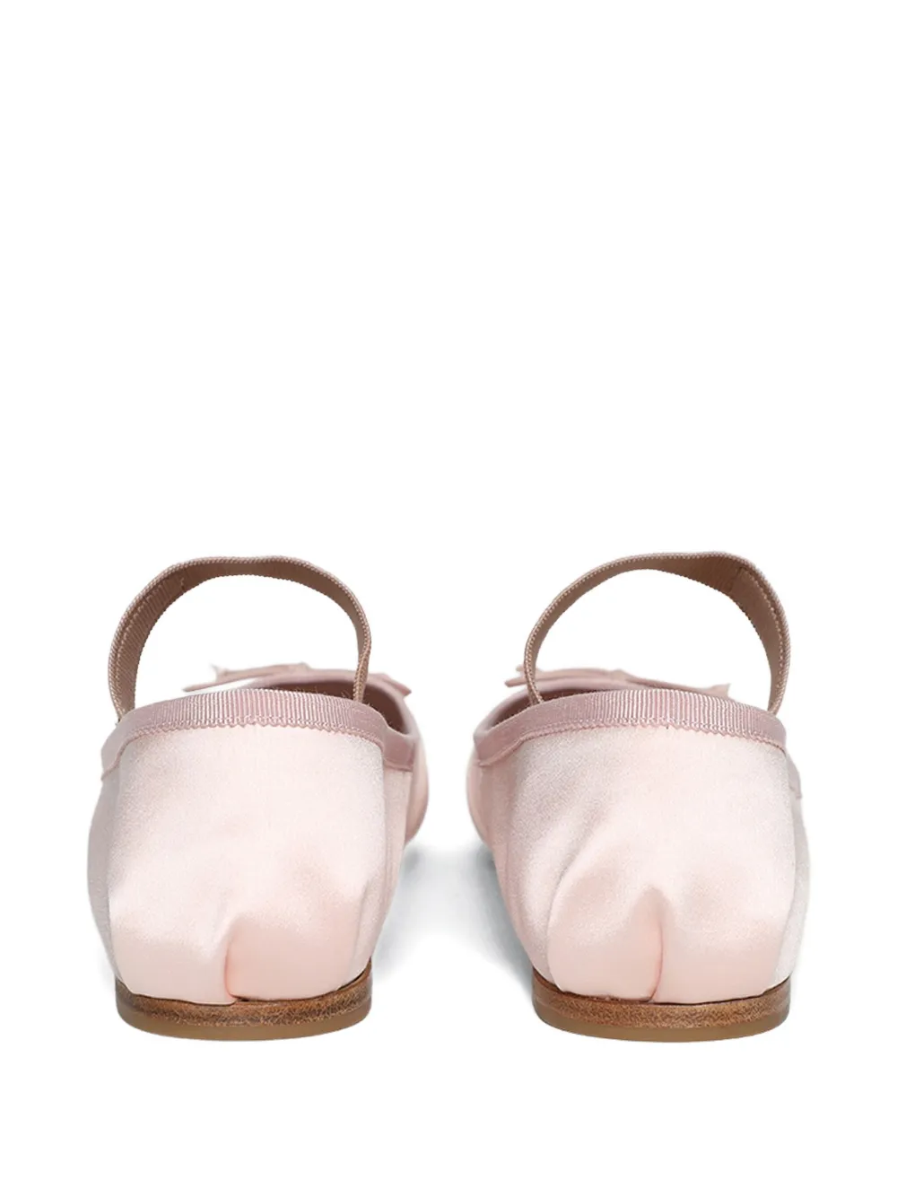 Miu satin bow-embellished ballet flats Pink