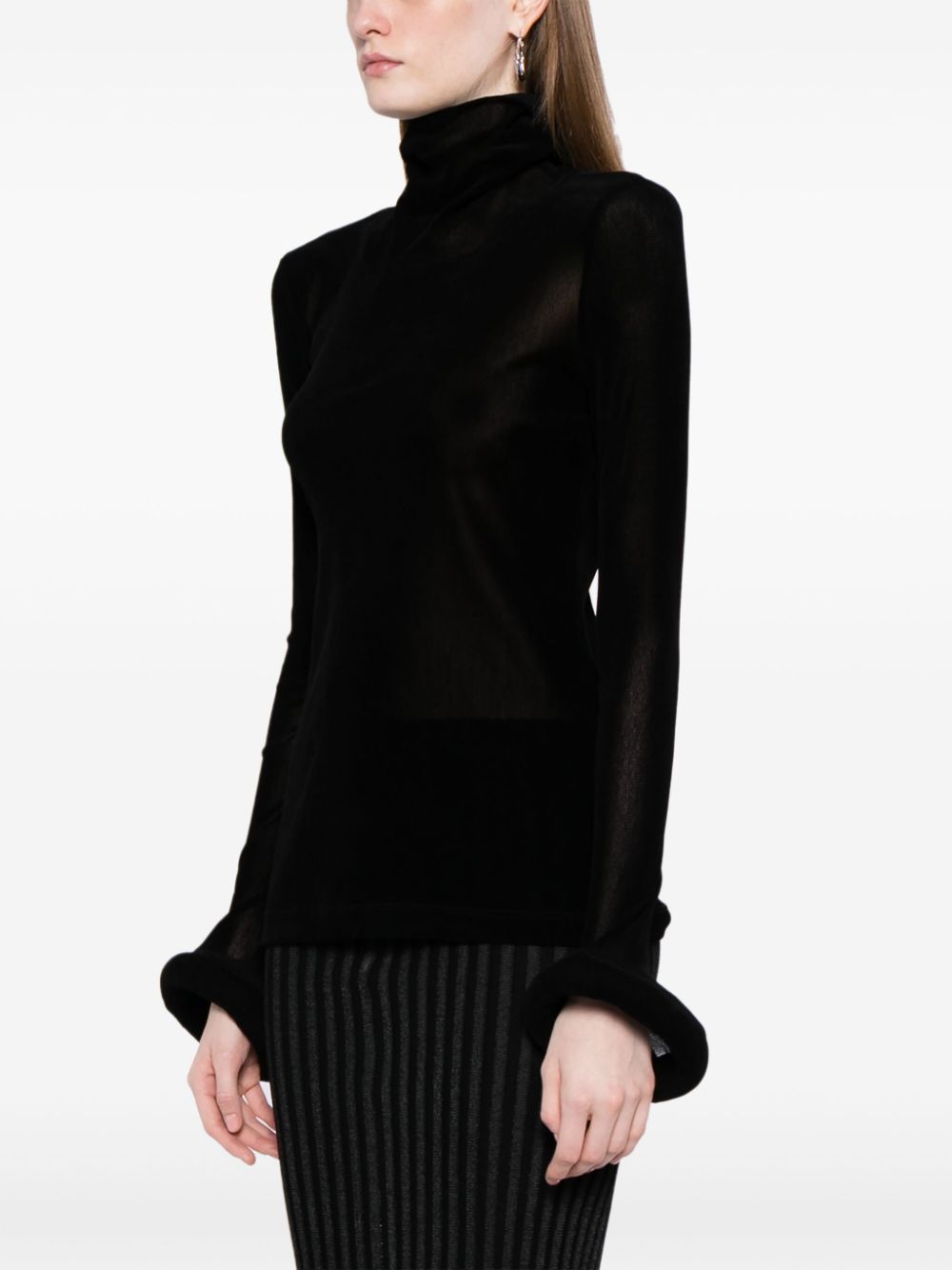 MELITTA BAUMEISTER ROLL-NECK RIBBED TOP 