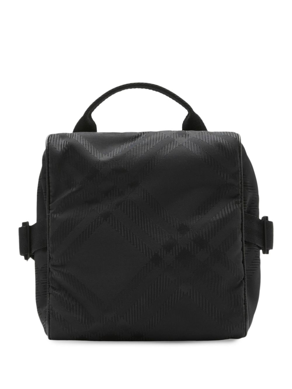 Burberry Check-pattern Zipped Messenger Bag In Black