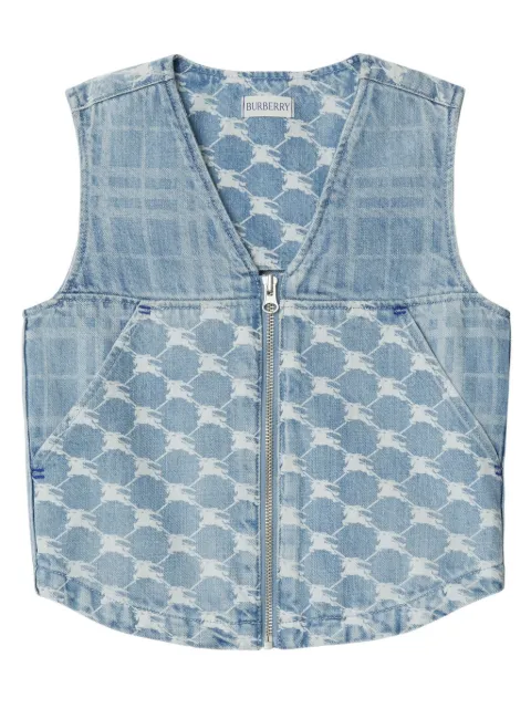 Burberry Kids Equestrian Knight denim gilet