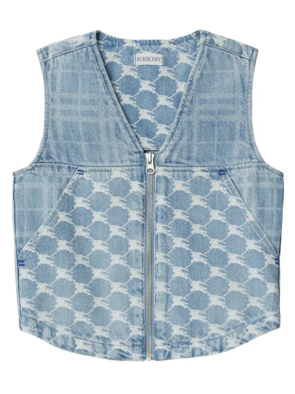 Burberry Kids Equestrian Knight デニムベスト | ブルー