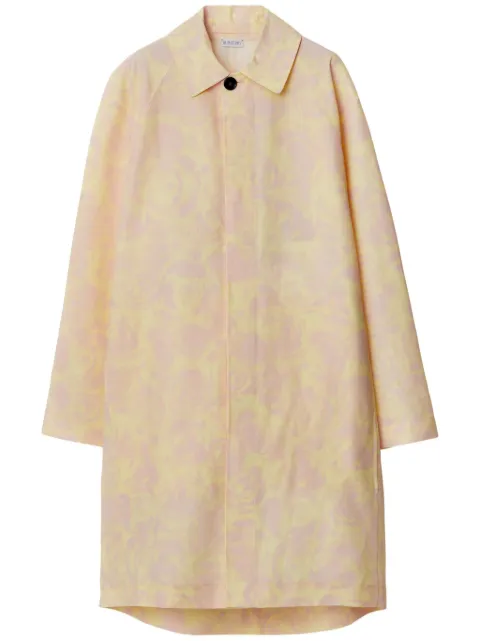 Burberry abrigo de tafetán con rosas estampadas